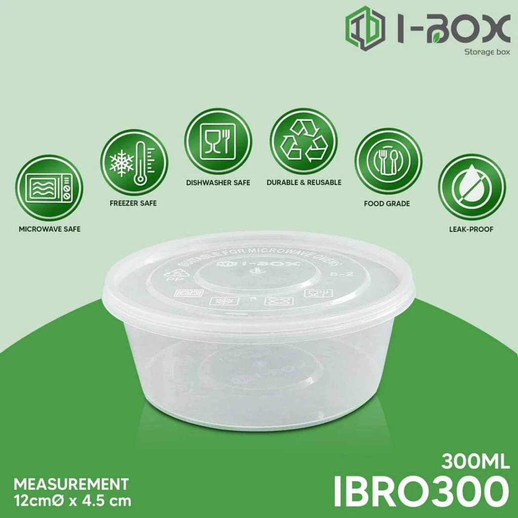 IBOX ROUND SERIES RO300/ 300ML CLEAR CONTAINER
