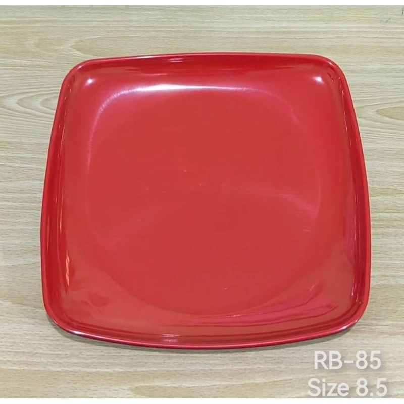 8.5" Red Square Plate